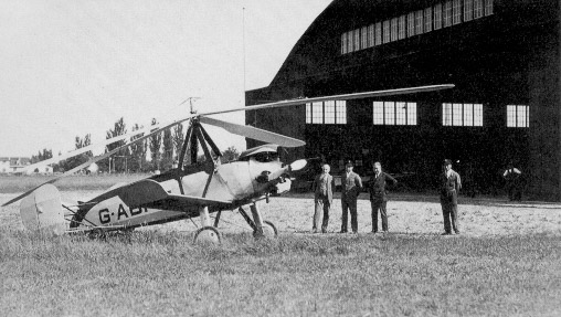 Rawsons Autogyro bei seiner ersten Landung in Konstanz